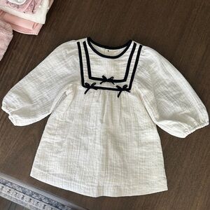 Zara White Dress with Black Accents